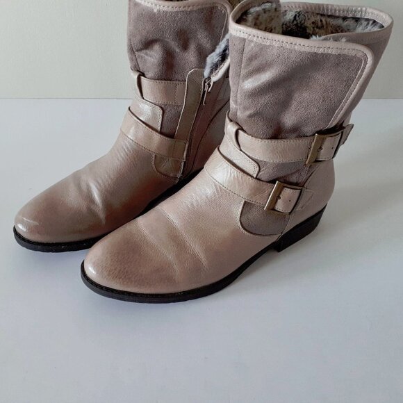NWOT Baretraps taupe khaki tan faux fur lined leather boots, 10 - Picture 12 of 13
